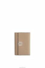 Loewe Women Anagram small vertical wallet in pebble grain calfskin 206XF1216 Sand