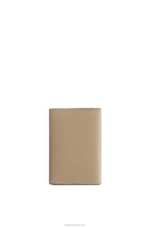 Loewe Women Anagram small vertical wallet in pebble grain calfskin 206XF1216 Sand - Image 4