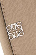 Loewe Women Anagram small vertical wallet in pebble grain calfskin 206XF1216 Sand - Image 5