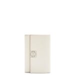 Loewe Women Anagram small vertical wallet in pebble grain calfskin 206XF1218 Light Ghost