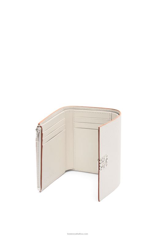 Loewe Women Anagram small vertical wallet in pebble grain calfskin 206XF1218 Light Ghost - Image 3