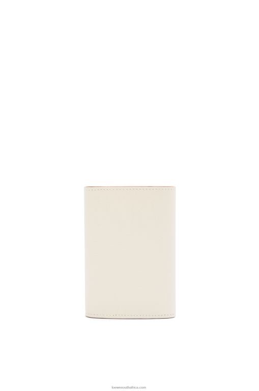 Loewe Women Anagram small vertical wallet in pebble grain calfskin 206XF1218 Light Ghost - Image 4