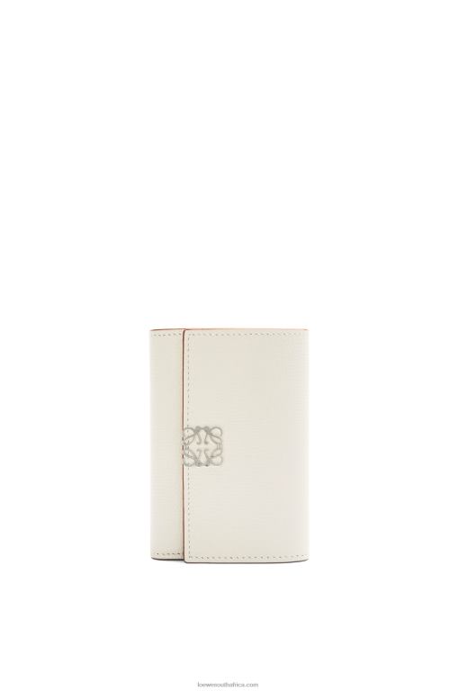 loewe_women_anagram_small_vertical_wallet_in_pebble_grain_calfskin_206xf1218_light_ghost.jpg Loewe Women Anagram small vertical wallet in pebble grain calfskin 206XF1218 Light Ghost - Image 1