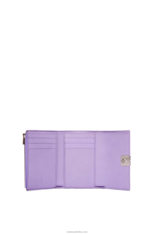 Loewe Women Anagram small vertical wallet in pebble grain calfskin 206XF1237 Light Mauve - Image 2