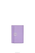 Loewe Women Anagram small vertical wallet in pebble grain calfskin 206XF1237 Light Mauve