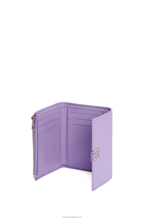 Loewe Women Anagram small vertical wallet in pebble grain calfskin 206XF1237 Light Mauve - Image 3
