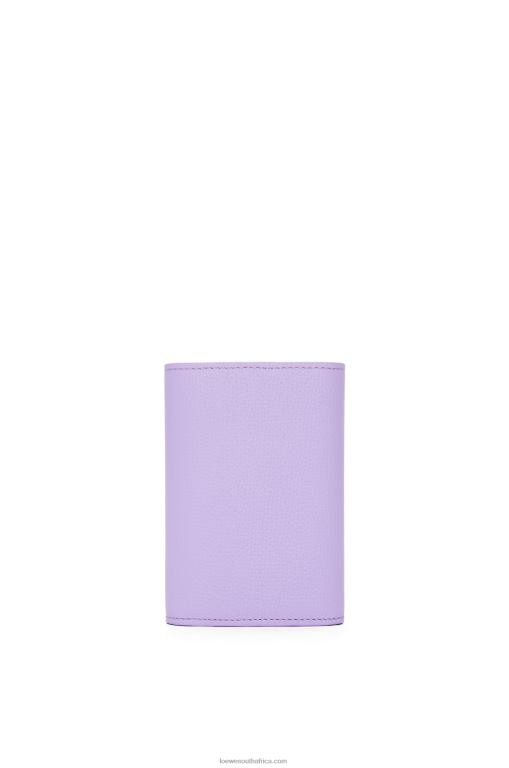 Loewe Women Anagram small vertical wallet in pebble grain calfskin 206XF1237 Light Mauve - Image 4