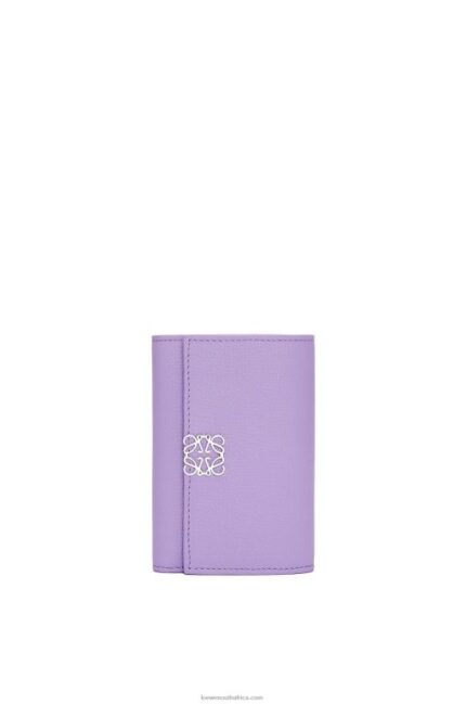 Loewe Women Anagram small vertical wallet in pebble grain calfskin 206XF1237 Light Mauve