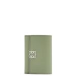 Loewe Women Anagram small vertical wallet in pebble grain calfskin 206XF1249 Rosemary