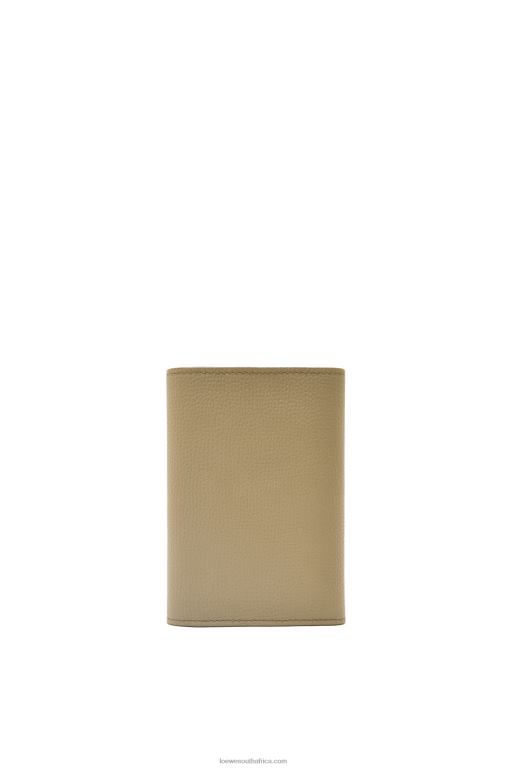Loewe Women Anagram small vertical wallet in pebble grain calfskin 206XF1291 Artichoke Green - Image 4