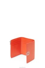 Loewe Women Anagram small vertical wallet in pebble grain calfskin 206XF1292 Orange - Image 3