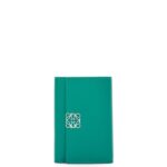 Loewe Women Anagram small vertical wallet in pebble grain calfskin 206XF1318 Emerald Green