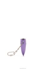 Loewe Women Anagram square cardholder in pebble grain calfskin with chain 206XF1323 Light Mauve - Image 2