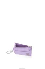 Loewe Women Anagram square cardholder in pebble grain calfskin with chain 206XF1323 Light Mauve - Image 4