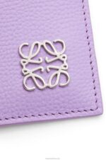Loewe Women Anagram square cardholder in pebble grain calfskin with chain 206XF1323 Light Mauve - Image 5