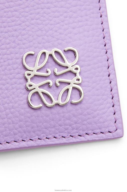 Loewe Women Anagram square cardholder in pebble grain calfskin with chain 206XF1323 Light Mauve - Image 5