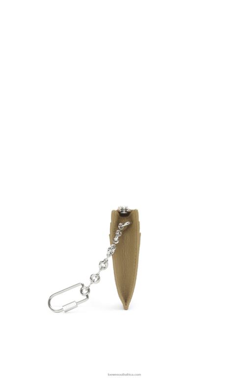 Loewe Women Anagram square cardholder in pebble grain calfskin with chain 206XF1367 Artichoke Green - Image 2