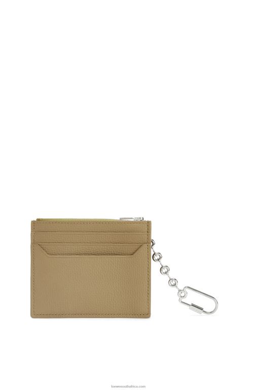 Loewe Women Anagram square cardholder in pebble grain calfskin with chain 206XF1367 Artichoke Green - Image 3