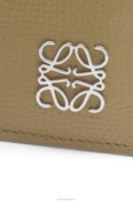 Loewe Women Anagram square cardholder in pebble grain calfskin with chain 206XF1367 Artichoke Green - Image 5