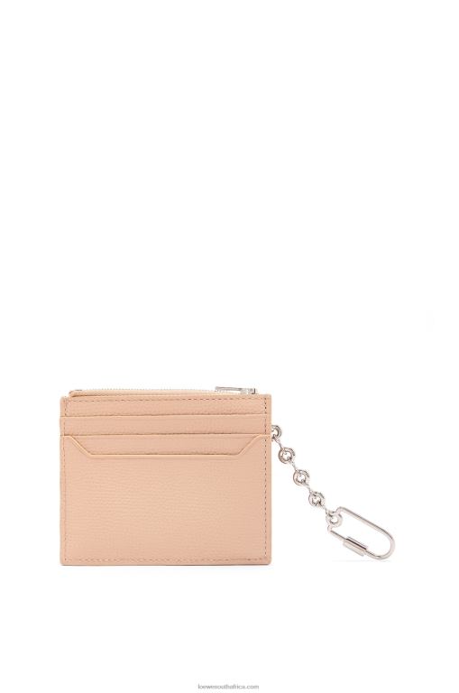Loewe Women Anagram square cardholder in pebble grain calfskin with chain 206XF1368 Nude - Image 3
