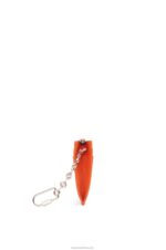 Loewe Women Anagram square cardholder in pebble grain calfskin with chain 206XF1397 Orange - Image 2