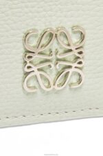 Loewe Women Anagram square cardholder in pebble grain calfskin with chain 206XF1417 Light Celadon - Image 5