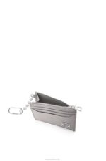 Loewe Women Anagram square key cardholder in pebble grain calfskin 206XF1321 Pearl Grey - Image 4