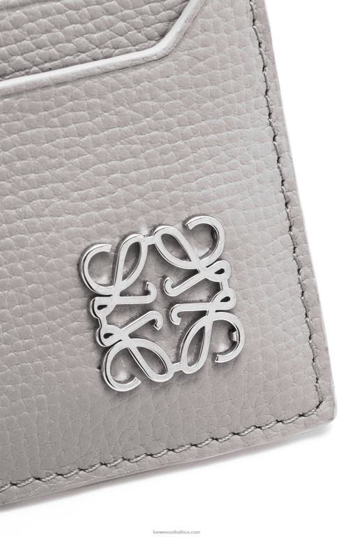 Loewe Women Anagram square key cardholder in pebble grain calfskin 206XF1321 Pearl Grey - Image 5