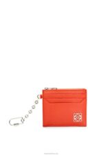 Loewe Women Anagram square key cardholder in pebble grain calfskin 206XF1324 Sunrise Orange