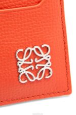Loewe Women Anagram square key cardholder in pebble grain calfskin 206XF1324 Sunrise Orange - Image 5