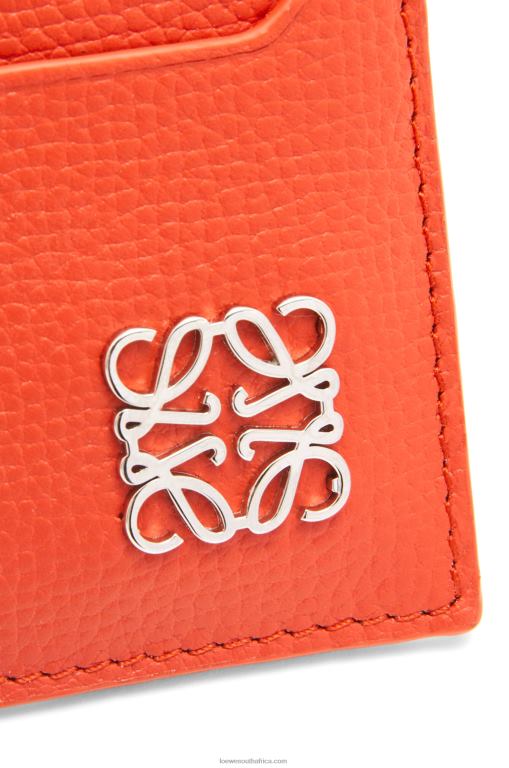 Loewe Women Anagram square key cardholder in pebble grain calfskin 206XF1324 Sunrise Orange - Image 5