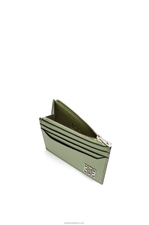 Loewe Women Anagram square zip cardholder in pebble grain calfskin 206XF1398 Rosemary - Image 3