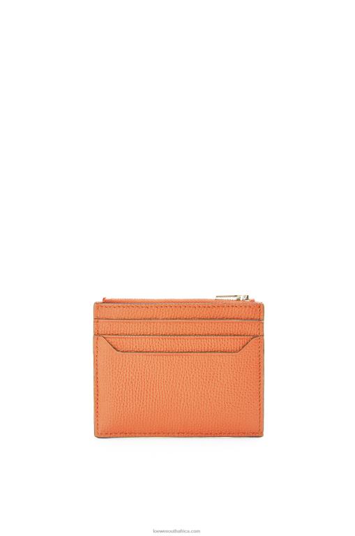 Loewe Women Anagram square zip cardholder in pebble grain calfskin 206XF1399 Coral Reef - Image 2