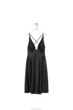 Loewe Women Anagram strappy dress in nappa 206XF1071 Black - Image 5