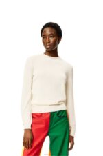 Loewe Women Anagram sweater in cashmere 206XF1013 Soft White - Image 2