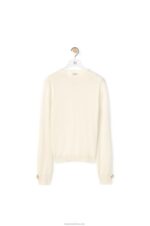 Loewe Women Anagram sweater in cashmere 206XF1013 Soft White - Image 5