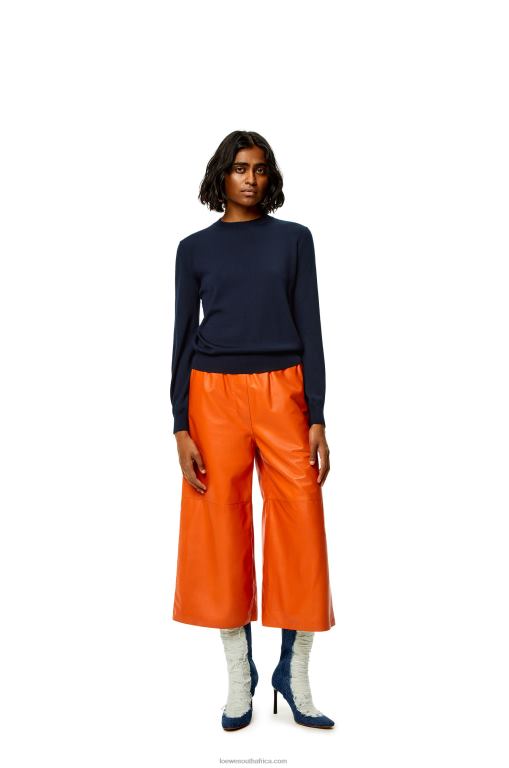 loewe_women_anagram_sweater_in_cashmere_206xf1014_navy_blue.jpg Loewe Women Anagram sweater in cashmere 206XF1014 Navy Blue - Image 1