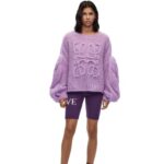Loewe Women Anagram sweater in mohair 206XF1019 Parma Violet