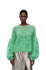Loewe Women Anagram sweater in mohair 206XF966 Water Green - Image 2