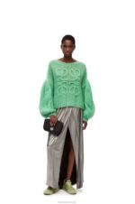 Loewe Women Anagram sweater in mohair 206XF966 Water Green