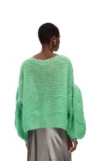 Loewe Women Anagram sweater in mohair 206XF966 Water Green - Image 3