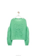 Loewe Women Anagram sweater in mohair 206XF966 Water Green - Image 5