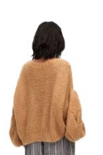 Loewe Women Anagram sweater in mohair 206XF967 Light Camel - Image 3