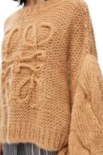 Loewe Women Anagram sweater in mohair 206XF967 Light Camel - Image 4