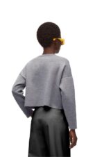 Loewe Women Anagram sweater in wool 206XF1005 Light Grey - Image 3