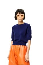 Loewe Women Anagram sweater in wool 206XF1012 Navy Blue - Image 2