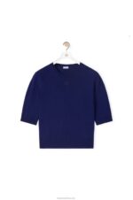 Loewe Women Anagram sweater in wool 206XF1012 Navy Blue - Image 5