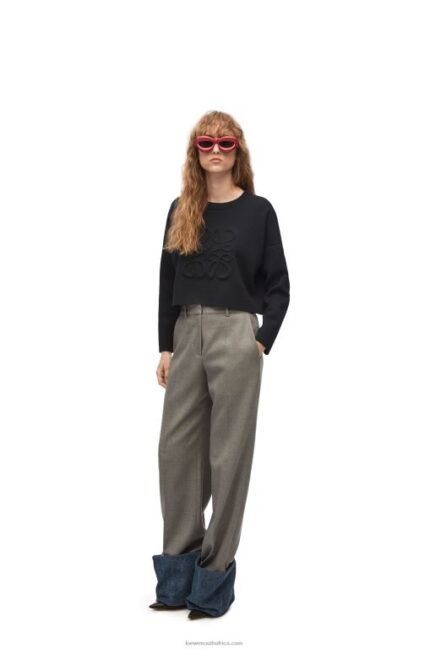 Loewe Women Anagram sweater in wool 206XF1021 Black