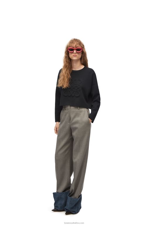 loewe_women_anagram_sweater_in_wool_206xf1021_black.jpg Loewe Women Anagram sweater in wool 206XF1021 Black - Image 1