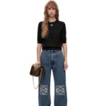 Loewe Women Anagram sweater in wool 206XF970 Black